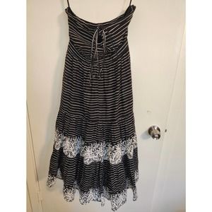 Gap Black & White Striped  Sundress Summer Size 8 Spaghetti Straps